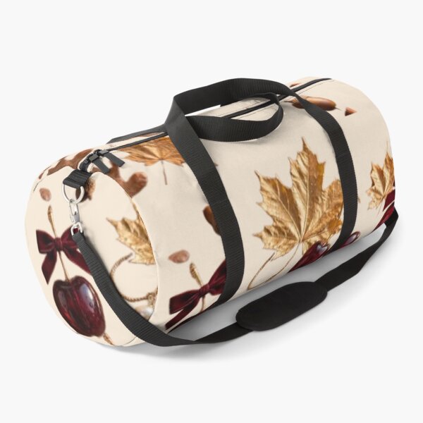 Item preview, Autumn Cherry Motif with Gold Leaf and Vintage Bow designed and sold by PoenyL1rosy.