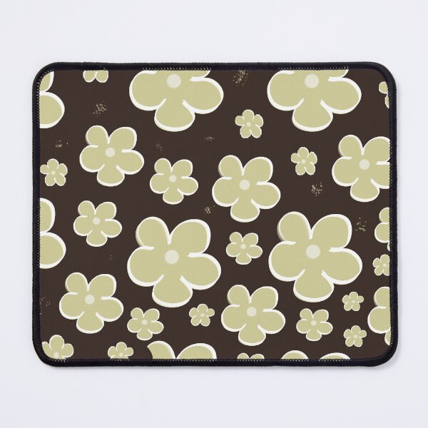 Item preview, Scandi Espresso Brown Daisy Mid Century Retro Pattern designed and sold by CaramelCo.