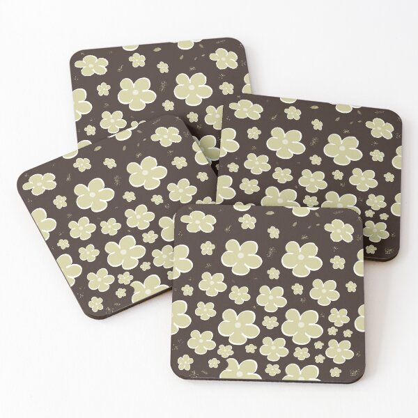 Item preview, Scandi Espresso Brown Daisy Mid Century Retro Pattern designed and sold by CaramelCo.