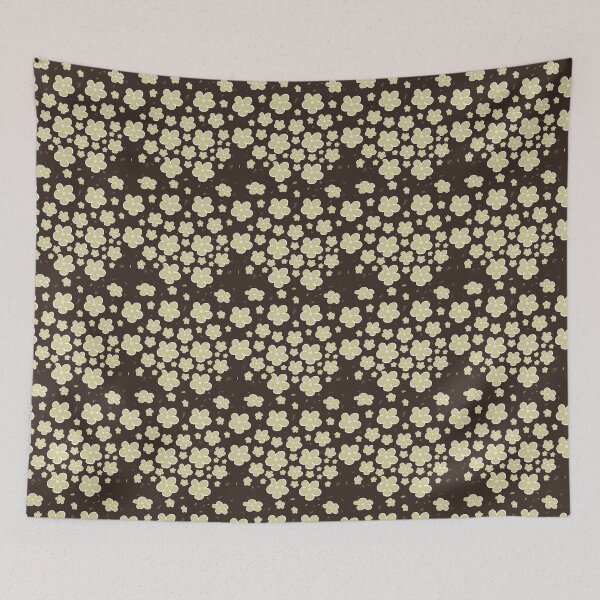 Item preview, Scandi Espresso Brown Daisy Mid Century Retro Pattern designed and sold by CaramelCo.