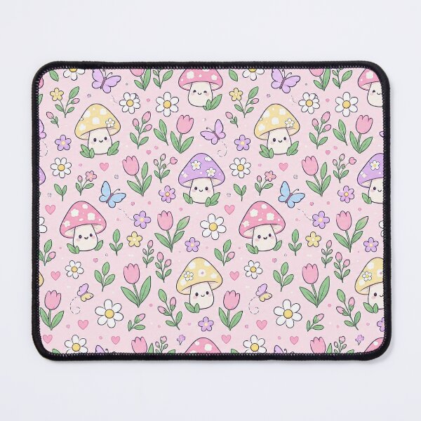Item preview, Kawaii Flower Mushroom Pattern designed and sold by Soft Berry Studio.