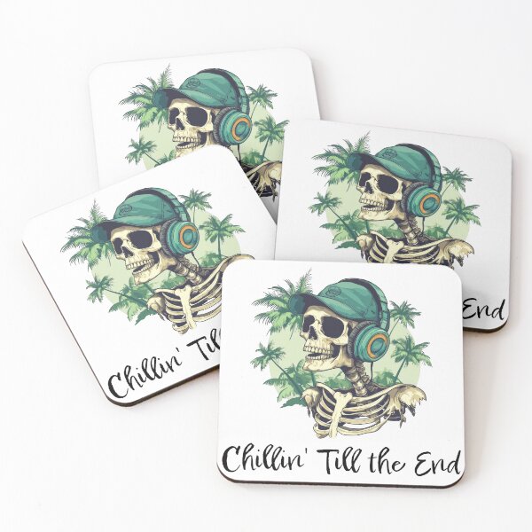 Item preview, Chillin Till The End Skeleton Summer Beach Palms designed and sold by KMKDesignStudio.