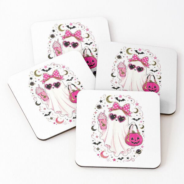 Item preview, Pink Halloween Ghost Pumpkin Coffee Spooky Women Girls designed and sold by Rahamkshop.