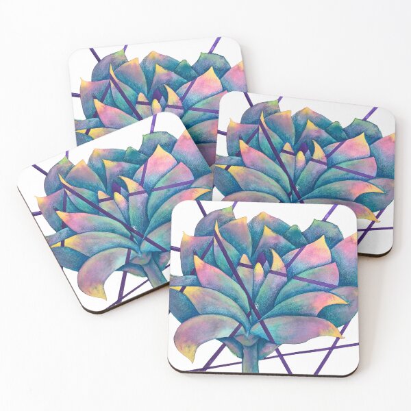 Item preview, Electric Bloom, Teal and Violet Geometric Flower designed and sold by ArithraStudio.