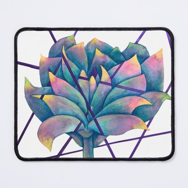 Item preview, Electric Bloom, Teal and Violet Geometric Flower designed and sold by ArithraStudio.