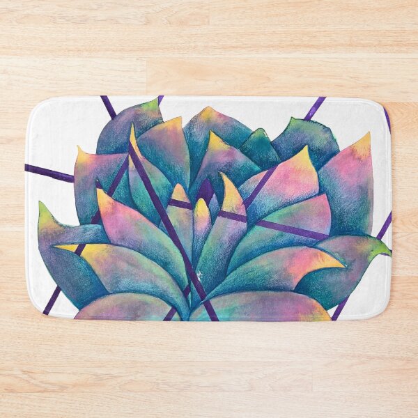 Artikelvorschau, Elektrische Blüte, geometrische Blume in Türkis und Violett entworfen und verkauft von ArithraStudio.