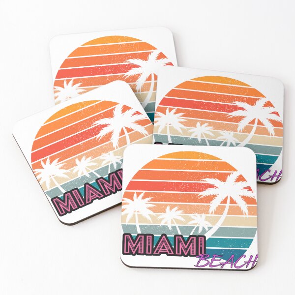 Item preview, Miami Beach Retro 80s Vintage Sunset Palm Trees designed and sold by KMKDesignStudio.