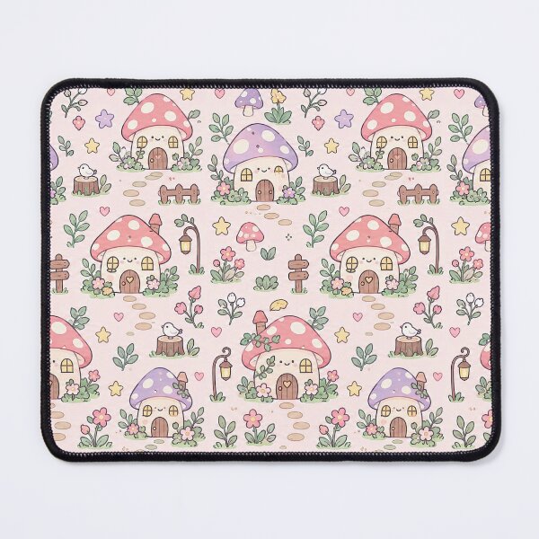 Item preview, Kawaii Mushroom House Pattern designed and sold by Soft Berry Studio.