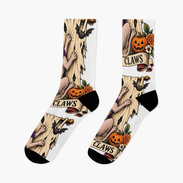 Item preview, Curtain Claws Horror Tattoo designed and sold by Old's Cool Cat Studio.