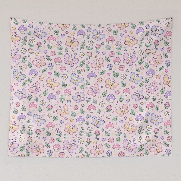 Item preview, Kawaii Butterfly Forest Pattern designed and sold by Soft Berry Studio.