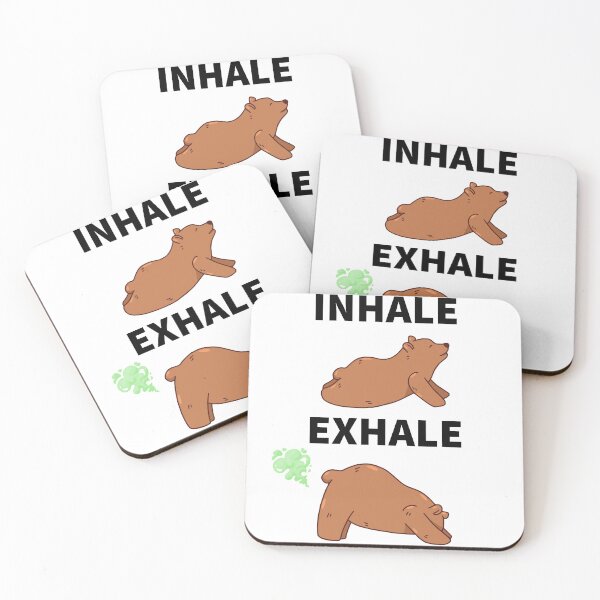 Item preview, Inhale Exhale Farting Yoga Bear Meme designed and sold by KMKDesignStudio.