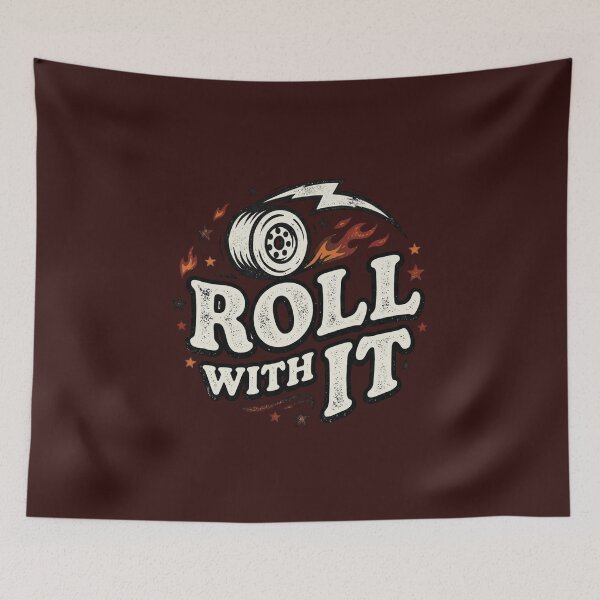 Item preview, Roll With It – Retro Skateboarding Vintage Streetwear Design designed and sold by RajDeals.