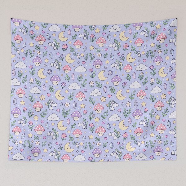 Item preview, Kawaii Moonlit Forest Pattern designed and sold by Soft Berry Studio.