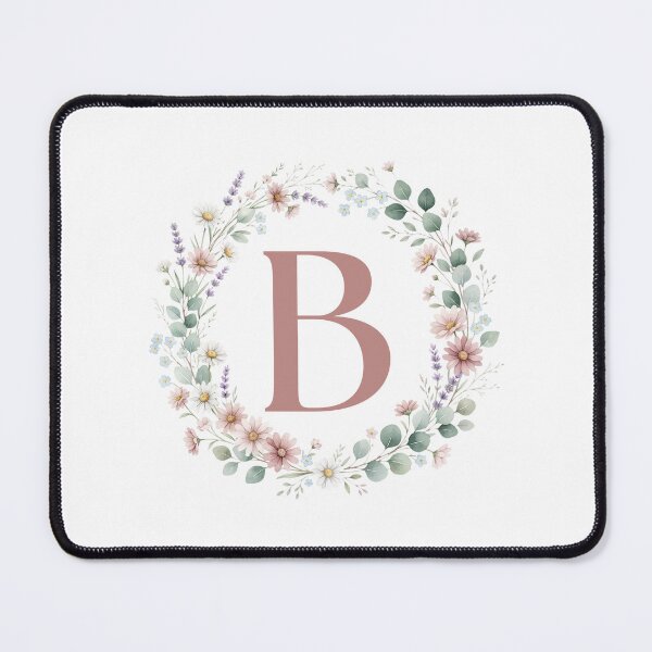 Item preview, Pink Letter B Floral Wreath Monogram designed and sold by ITCHAWAWAA.