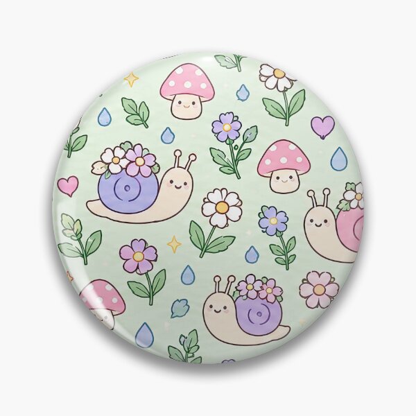 Item preview, Kawaii Flower Snail Pattern designed and sold by Soft Berry Studio.