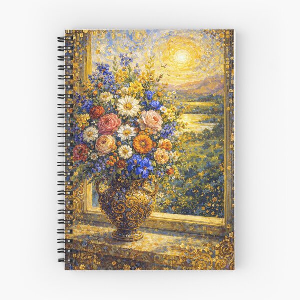 Item preview, A beautiful painting of a bouquet of flowers in a vase on the windowsill. designed and sold by GalleryKauffeld.