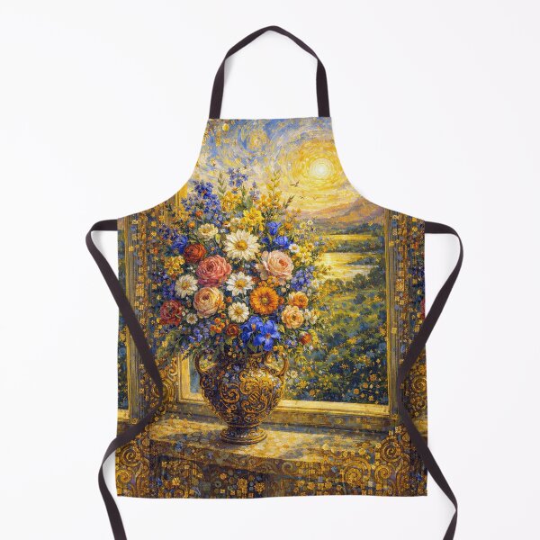 Item preview, A beautiful painting of a bouquet of flowers in a vase on the windowsill. designed and sold by GalleryKauffeld.
