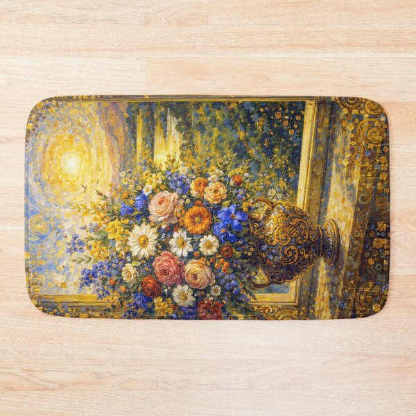 Item preview, A beautiful painting of a bouquet of flowers in a vase on the windowsill. designed and sold by GalleryKauffeld.