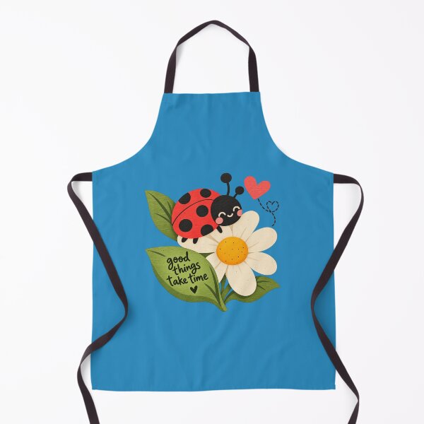 Item preview, Good Things Take Time – Cute Ladybug & Daisy Inspirational Nature Design designed and sold by StickyDelights.