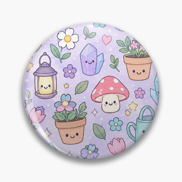 Item preview, Kawaii Fairy Garden Objects Pattern designed and sold by Soft Berry Studio.