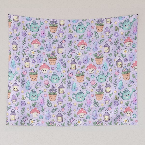 Item preview, Kawaii Fairy Garden Objects Pattern designed and sold by Soft Berry Studio.