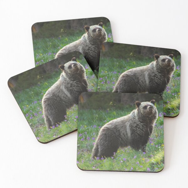 Item preview, Young Female Grizzly Bear in Flowers designed and sold by TheBearsEye.