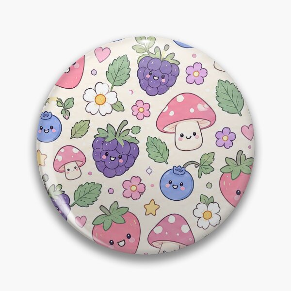 Item preview, Kawaii Berry Forest Pattern designed and sold by Soft Berry Studio.