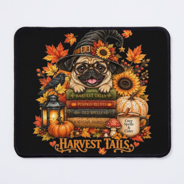 Item preview, Halloween Pug Autumn Harvest Tails Fall Dog designed and sold by Cute & Sassy Custom Gifting Boutiques.