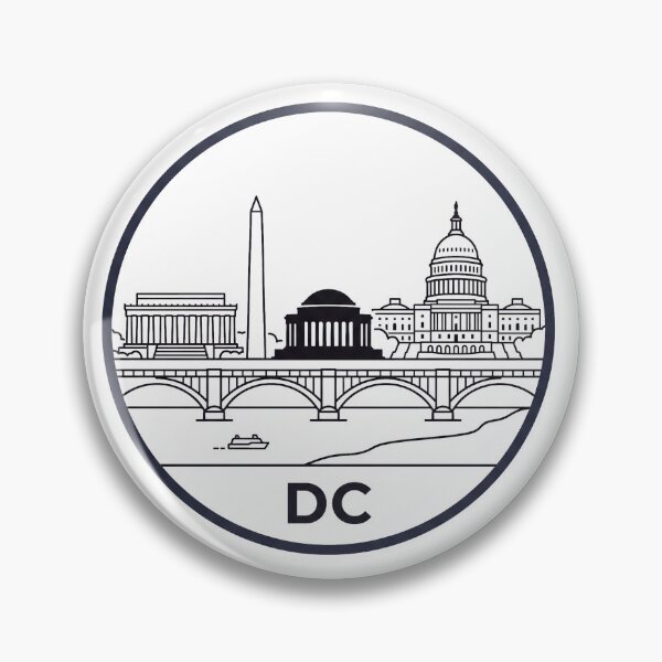 Item preview, Washington DC Skyline Badge - Minimalist Washington District of Columbia designed and sold by KMKDesignStudio.
