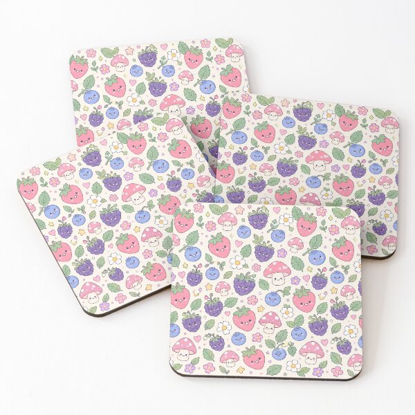 Item preview, Kawaii Berry Forest Pattern designed and sold by Soft Berry Studio.