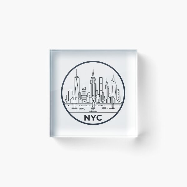 Item preview, NYC Skyline Badge - Minimalist New York City Line Art designed and sold by KMKDesignStudio.