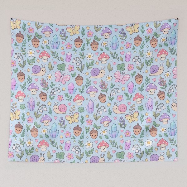 Item preview, Kawaii Enchanted Forest Mix Pattern designed and sold by Soft Berry Studio.