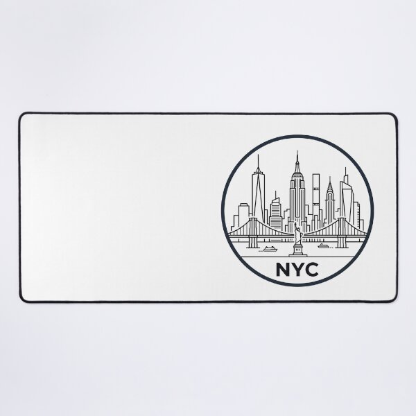 Item preview, NYC Skyline Badge - Minimalist New York City Line Art designed and sold by KMKDesignStudio.