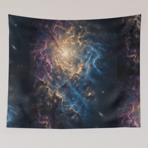 Item preview, Celestial Radiance – Golden Stellar Nursery Nebula designed and sold by OandSDesigns23.
