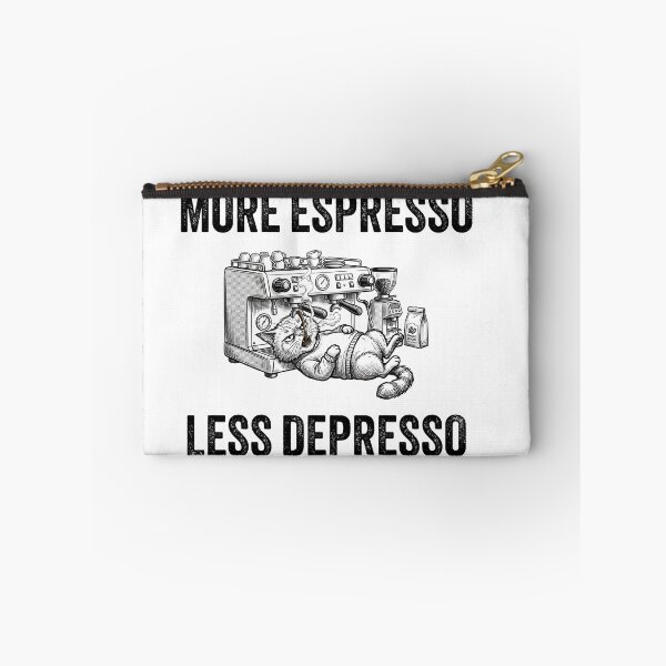 Item preview, More Espresso Less Depresso - Funny Coffee Cat Espresso Machine designed and sold by KMKDesignStudio.