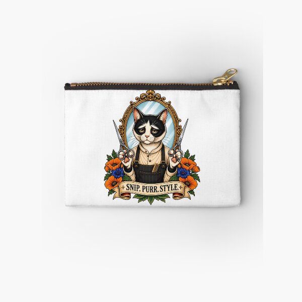 Item preview, Snip Purr Style Barber Cat Vintage Tattoo designed and sold by Old's Cool Cat Studio.