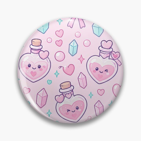 Item preview, Kawaii Heart Potion Pattern designed and sold by Soft Berry Studio.