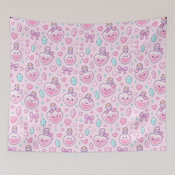 Item preview, Kawaii Heart Potion Pattern designed and sold by Soft Berry Studio.