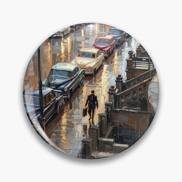 Item preview, Golden Hour Reflections: Rain on a Classic Street designed and sold by CleverCulture.