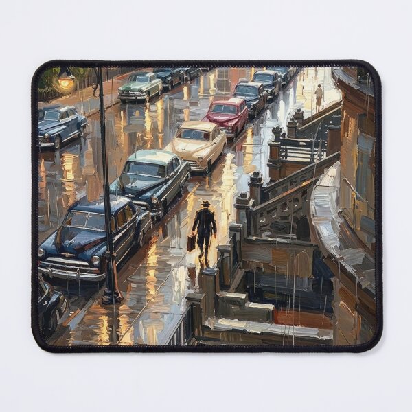 Item preview, Golden Hour Reflections: Rain on a Classic Street designed and sold by CleverCulture.