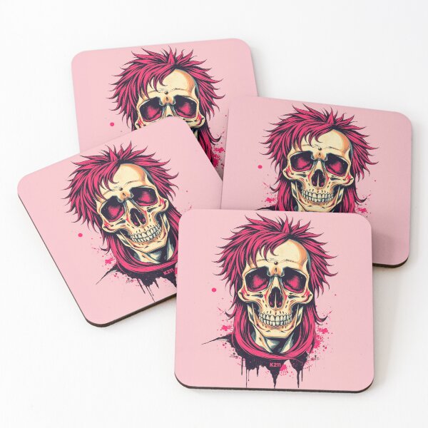 Item preview, Heavy Metal Skull Red Mullet Rocker Art designed and sold by ERODED SELF.