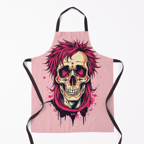 Item preview, Heavy Metal Skull Red Mullet Rocker Art designed and sold by ERODED SELF.