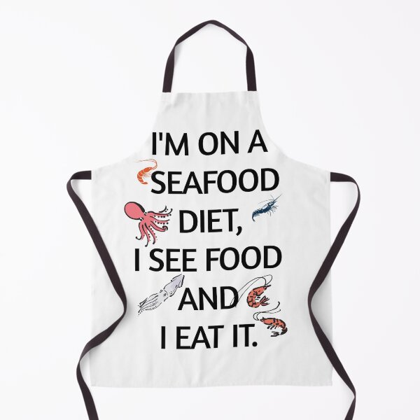 Item preview, I'm on a Seafood Diet - Funny Food Pun Humor designed and sold by KMKDesignStudio.