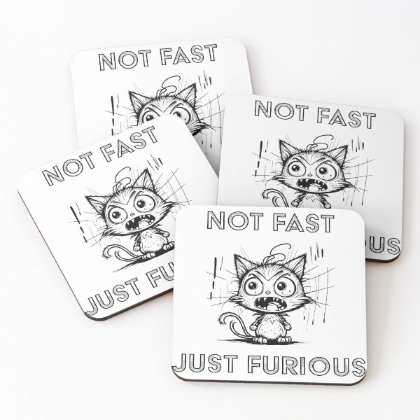 Item preview, Not Fast Just Furious - Funny Angry Cat Cartoon designed and sold by KMKDesignStudio.