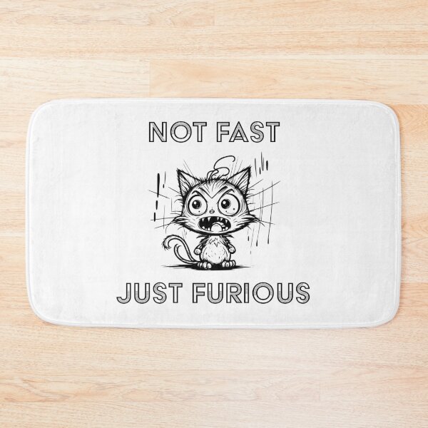 Item preview, Not Fast Just Furious - Funny Angry Cat Cartoon designed and sold by KMKDesignStudio.
