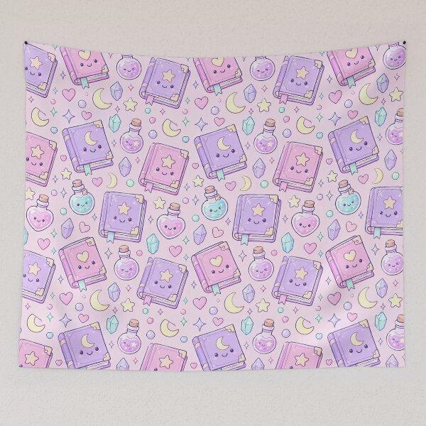 Item preview, Kawaii Magic Spellbook Pattern designed and sold by Soft Berry Studio.