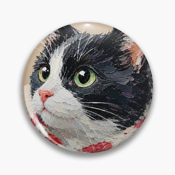 Item preview, Cozy Tuxedo Cat in Red Scarf with Hot Cocoa Winter Impressionist Art designed and sold by anabellstar design co.