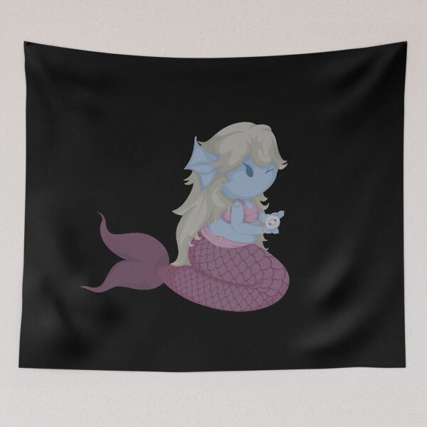 Item preview, Cute Cozy Mermaid Zodiac Cancer Chibi Illustration  designed and sold by Nanarteando.