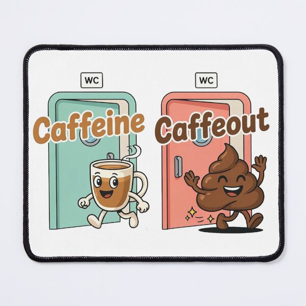 Item preview, Caffeine Caffeout Funny Restroom Coffee Art designed and sold by KMKDesignStudio.