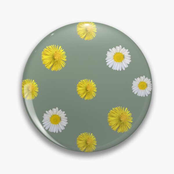 Item preview, Minimalist Daisy and Dandelion Polka Dot Floral Pattern designed and sold by BalkanBloomArt.